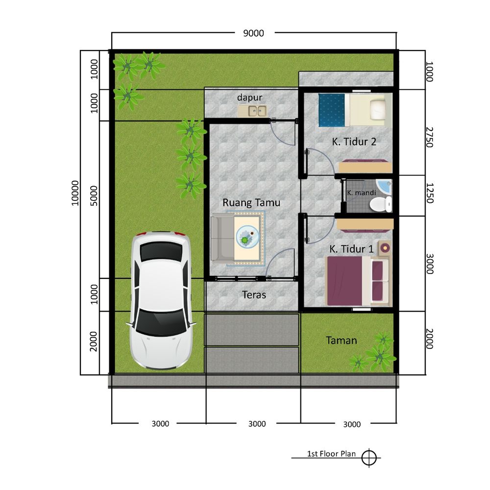 foto denah rumah tipe TIGA ENAM perumahan BRANDAN JAYAMAHE RESIDENCE