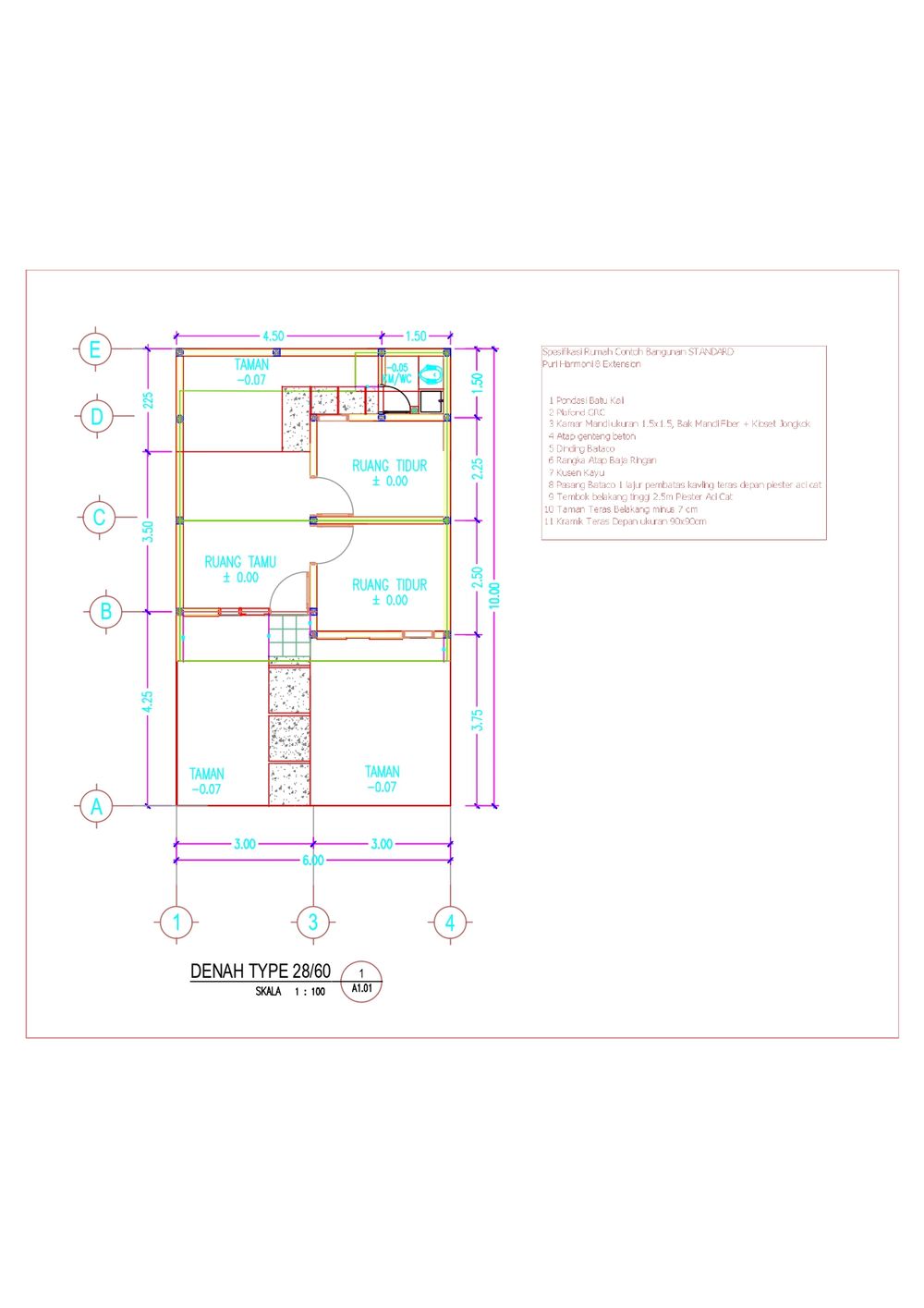 foto denah rumah tipe FLPP 28/60 (2KT) HARGA 168 JT perumahan Perumahan Puri Harmoni 8 Extension