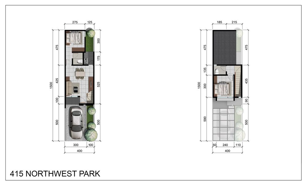 foto denah rumah tipe LANTANA DELUXE perumahan NORTH WEST PARK CITRALAND