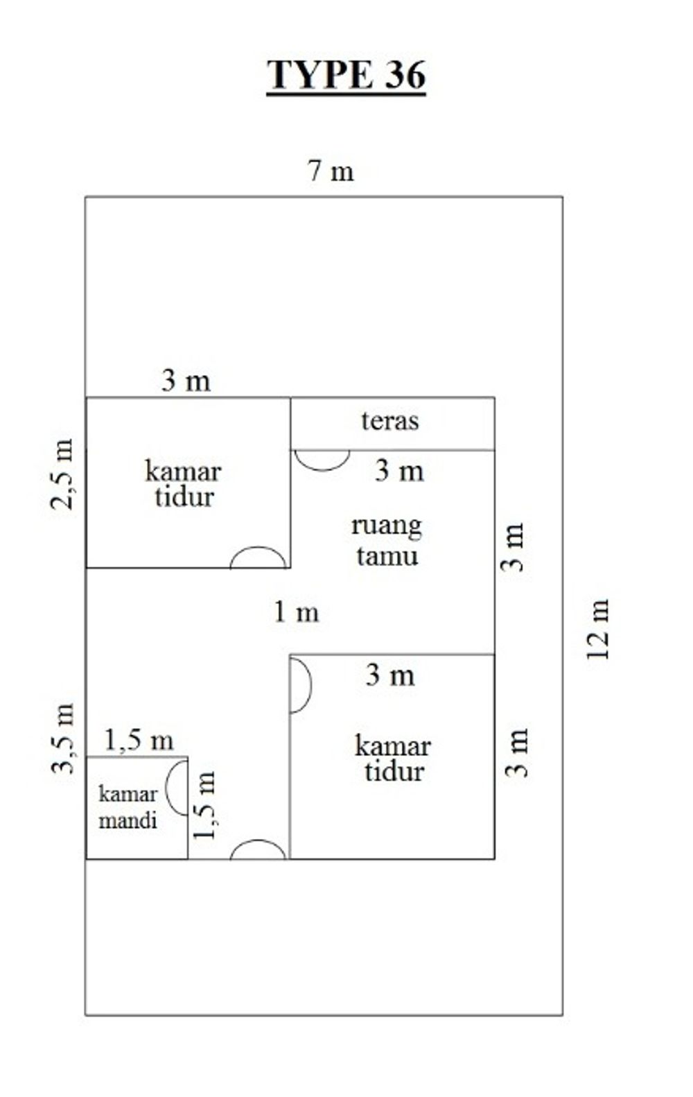 foto denah rumah tipe 36 perumahan GRAND GRAHA GANDARIA