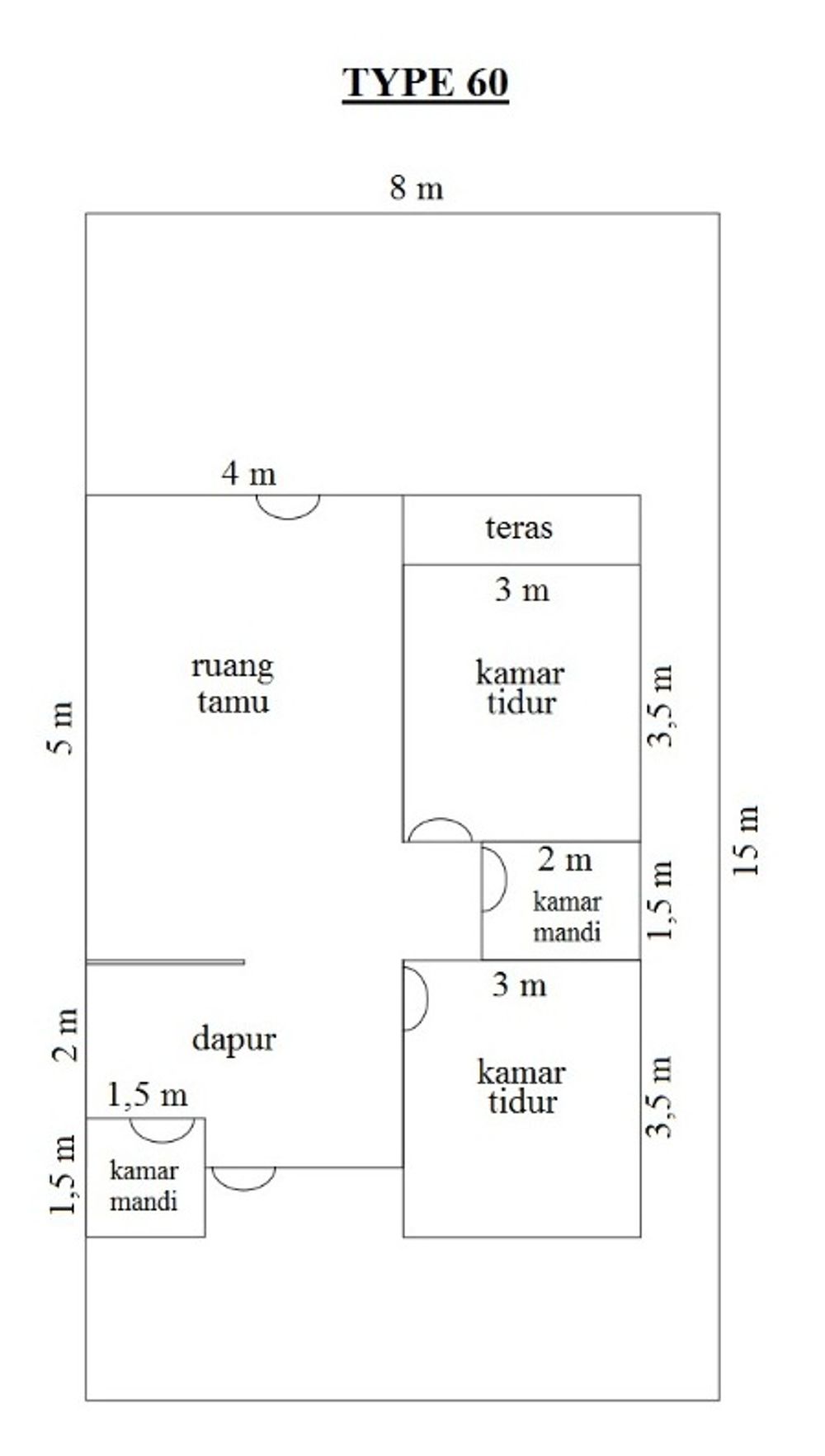 foto denah rumah tipe 60 perumahan GRAND GRAHA GANDARIA