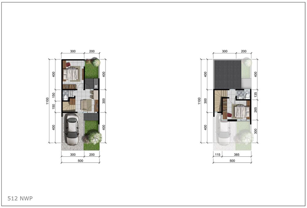 foto denah rumah tipe AZZOKA DELUXE perumahan NORTH WEST PARK CITRALAND
