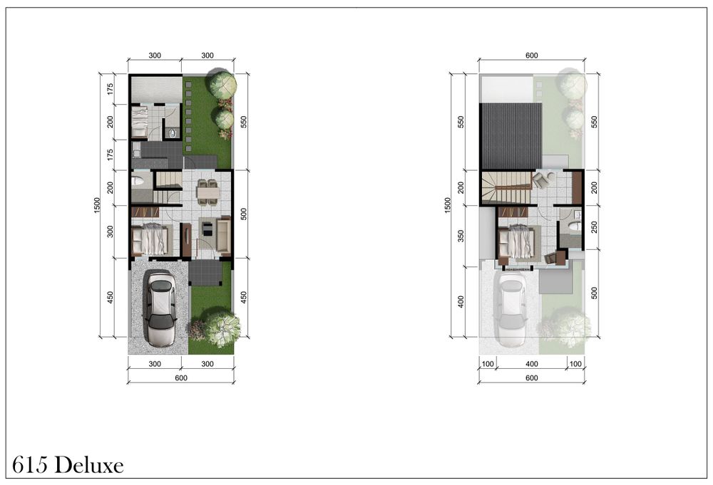 foto denah rumah tipe KARELLIA DELUXE perumahan NORTH WEST PARK CITRALAND
