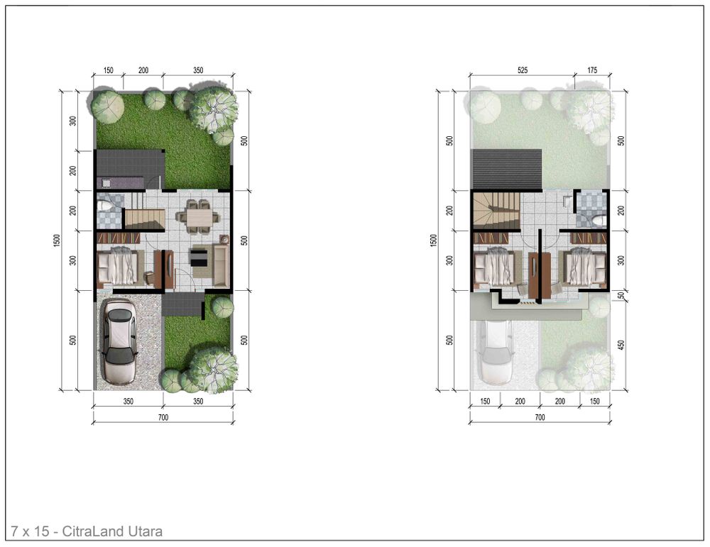 foto denah rumah tipe ARCAZIA 1 perumahan NORTH WEST PARK CITRALAND