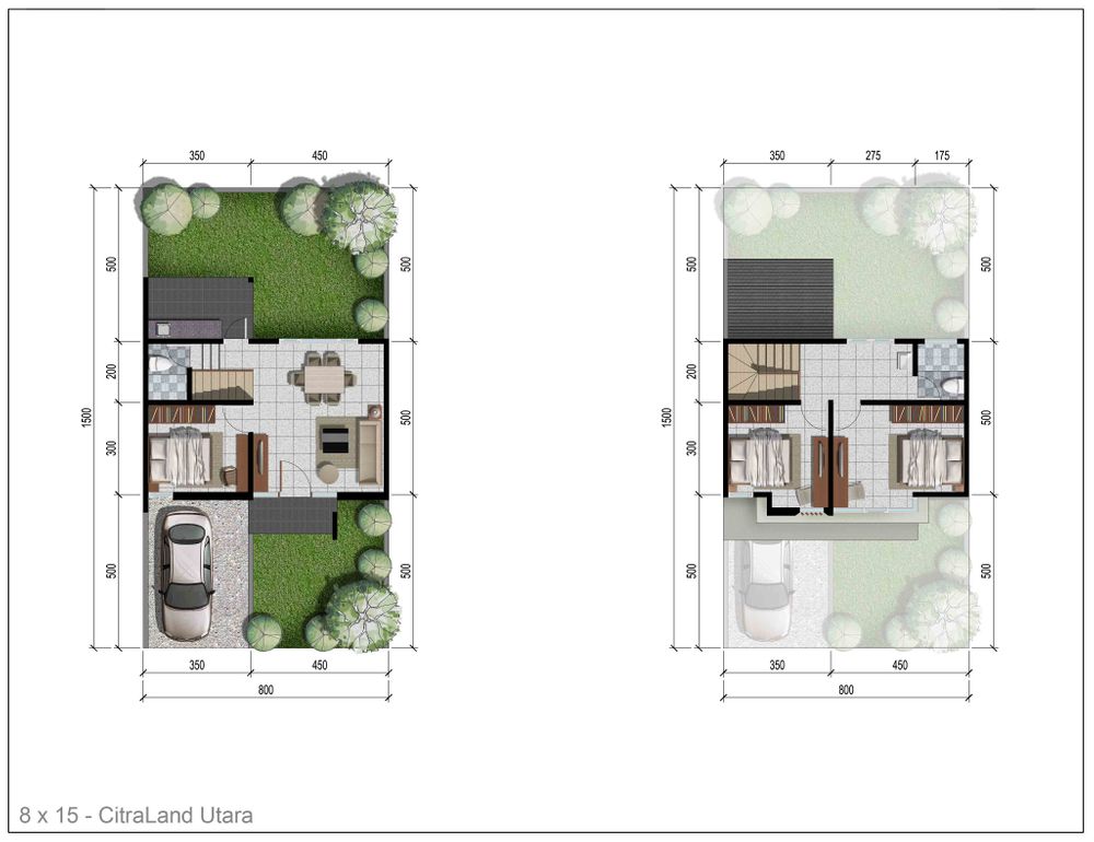 foto denah rumah tipe ARCAZIA 2 perumahan NORTH WEST PARK CITRALAND