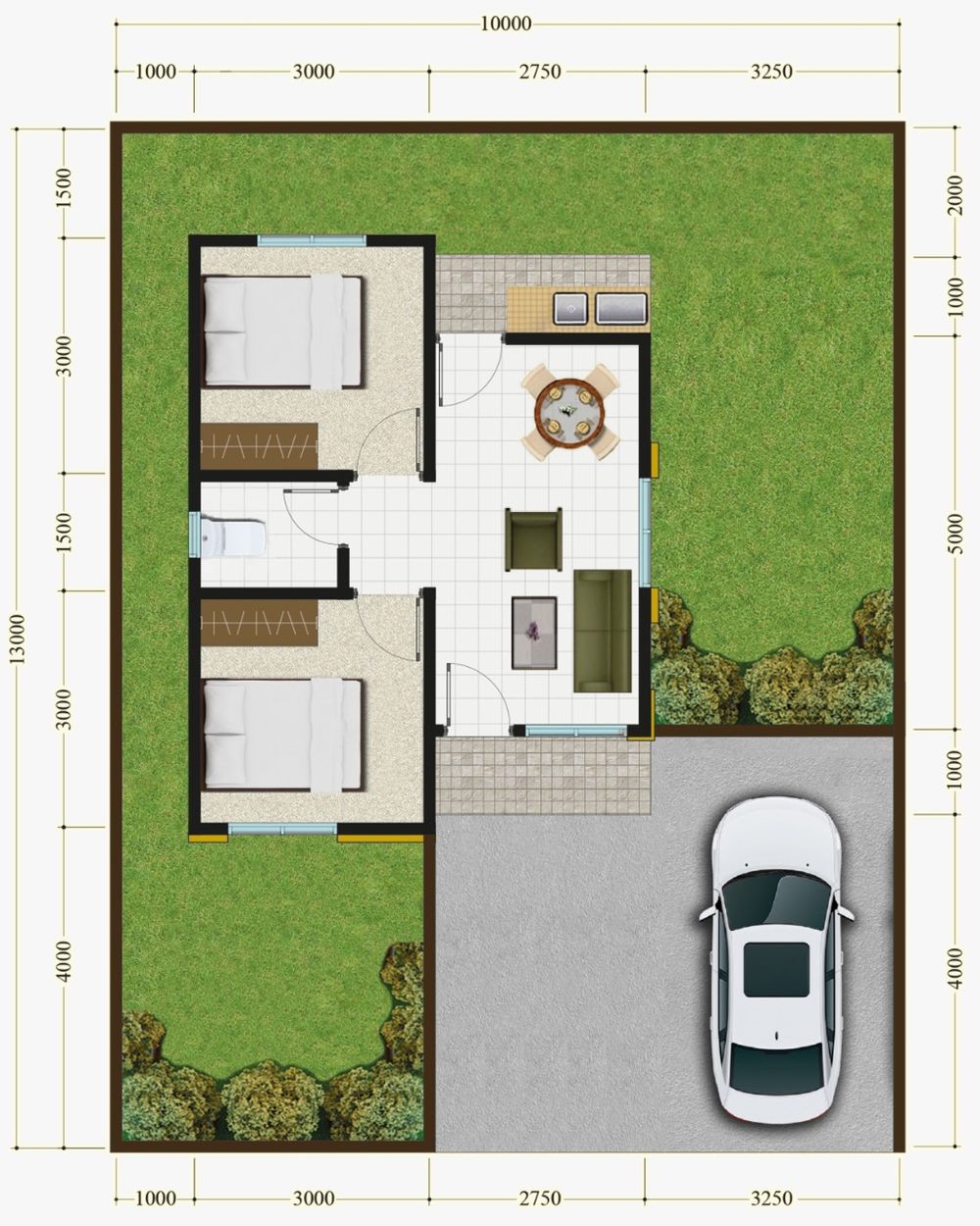 foto denah rumah tipe 36 SUBSIDI perumahan NEW GRAHA PRAMUKA RESIDENCE TAHAP 6