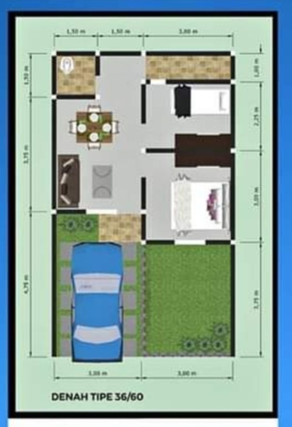 foto denah rumah tipe 36/60 perumahan NANGELA RESIDENCE