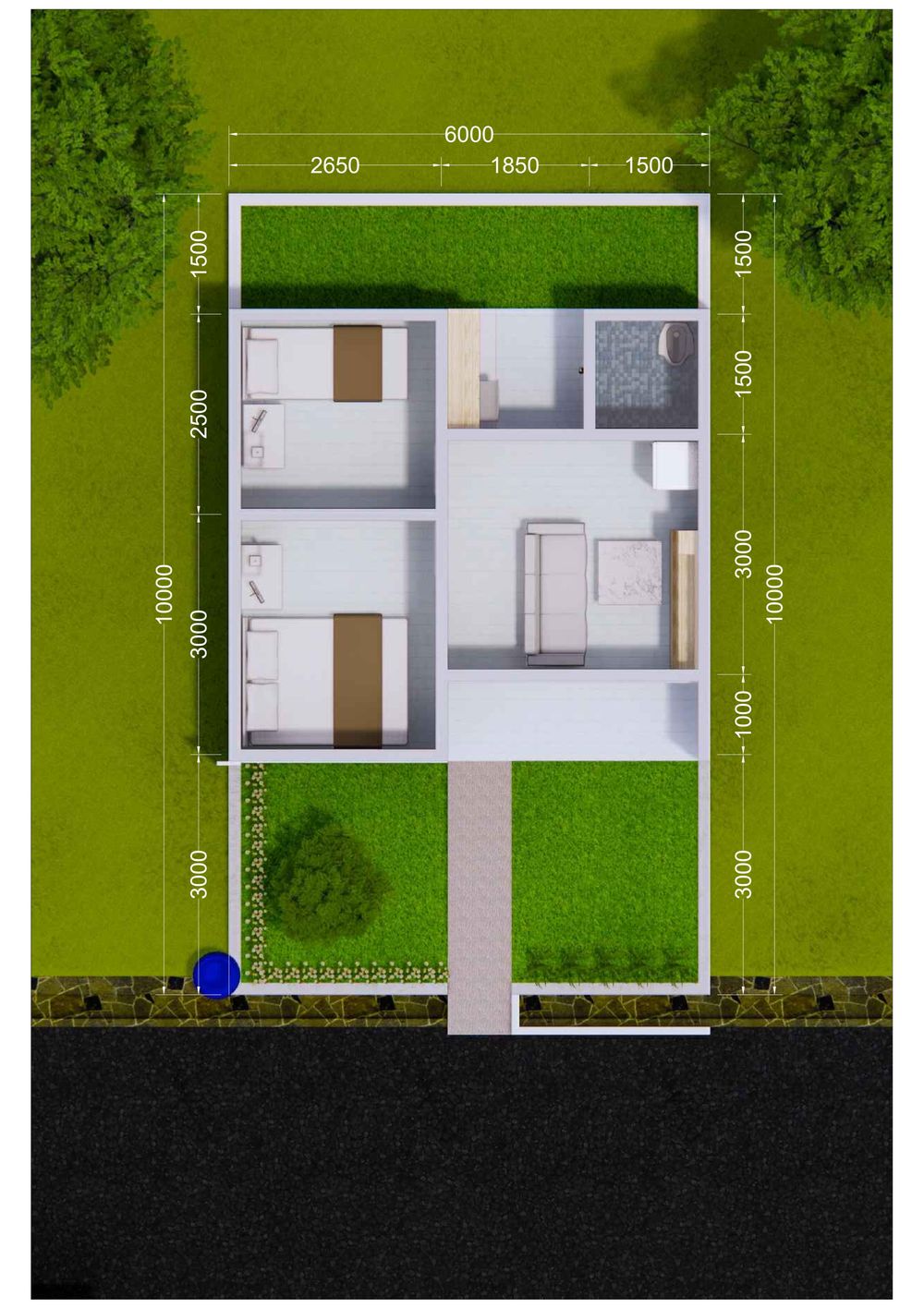 foto denah rumah tipe subsidi perumahan BUKIT INDAH CIWALEN