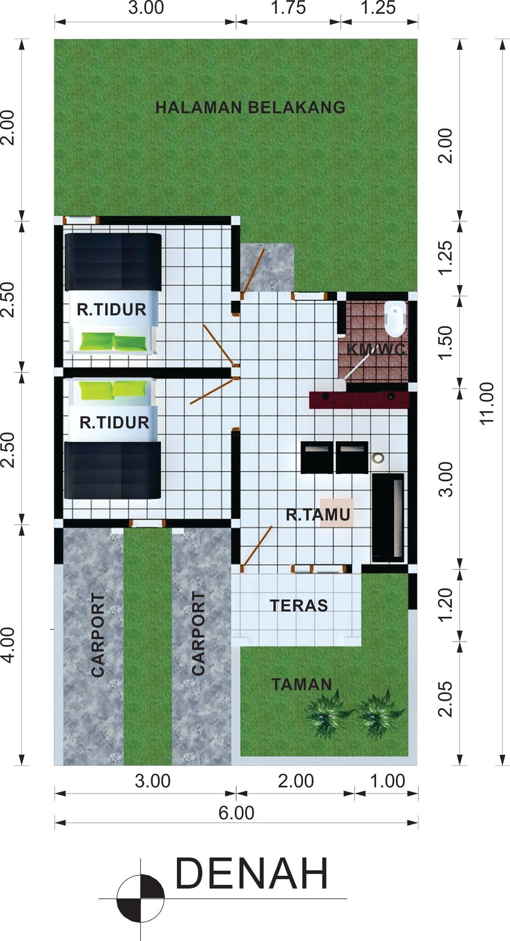 foto denah rumah tipe 31 perumahan Perumahan Bukit Hijau Tunggul Wulung