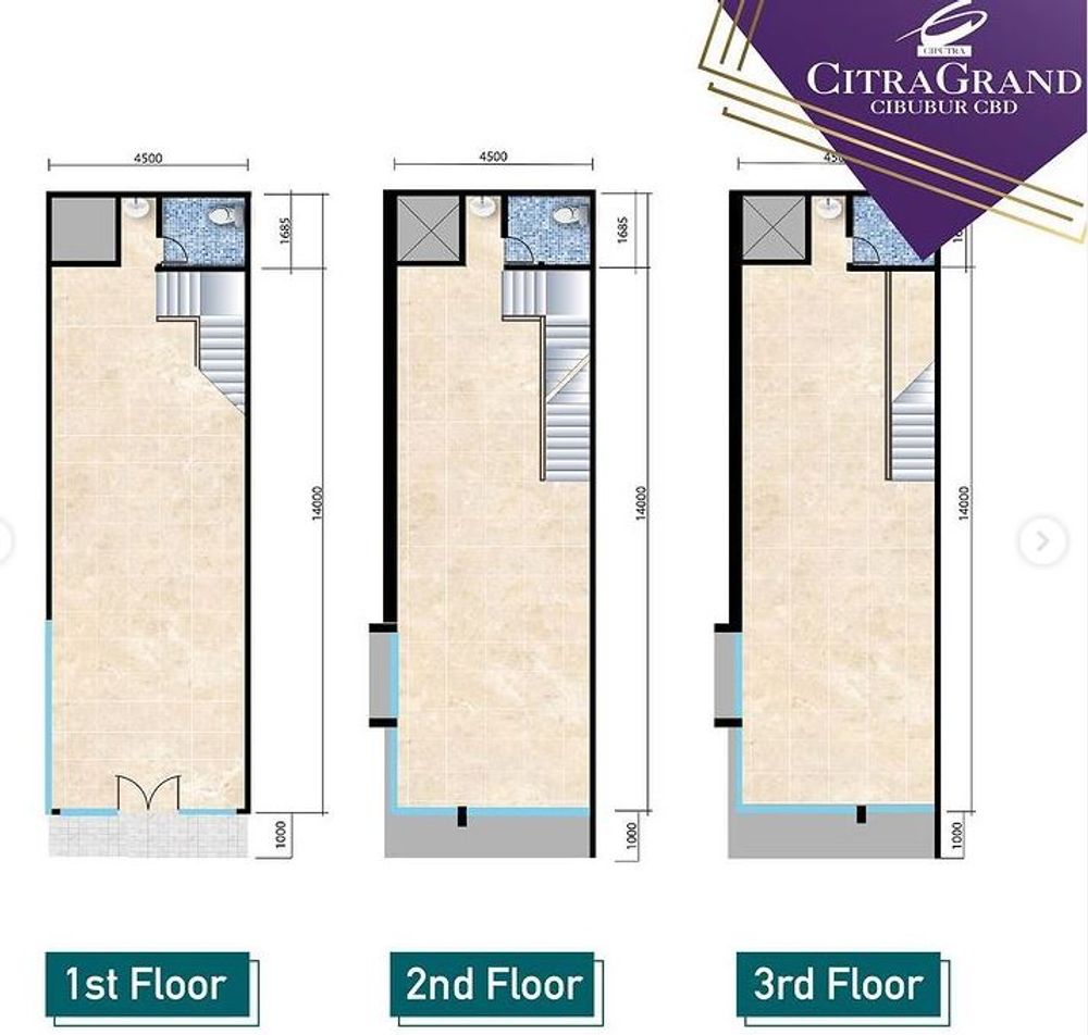 foto denah rumah tipe AR-197 perumahan CITRAGRAND CIBUBUR CBD/ CITRAGRAND 2 (RUKO AR)