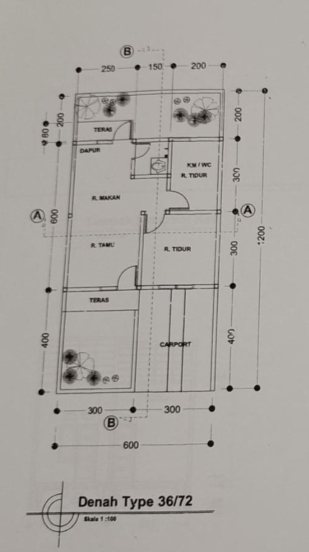foto denah rumah tipe 36 perumahan NEW TAENG RESIDENCE