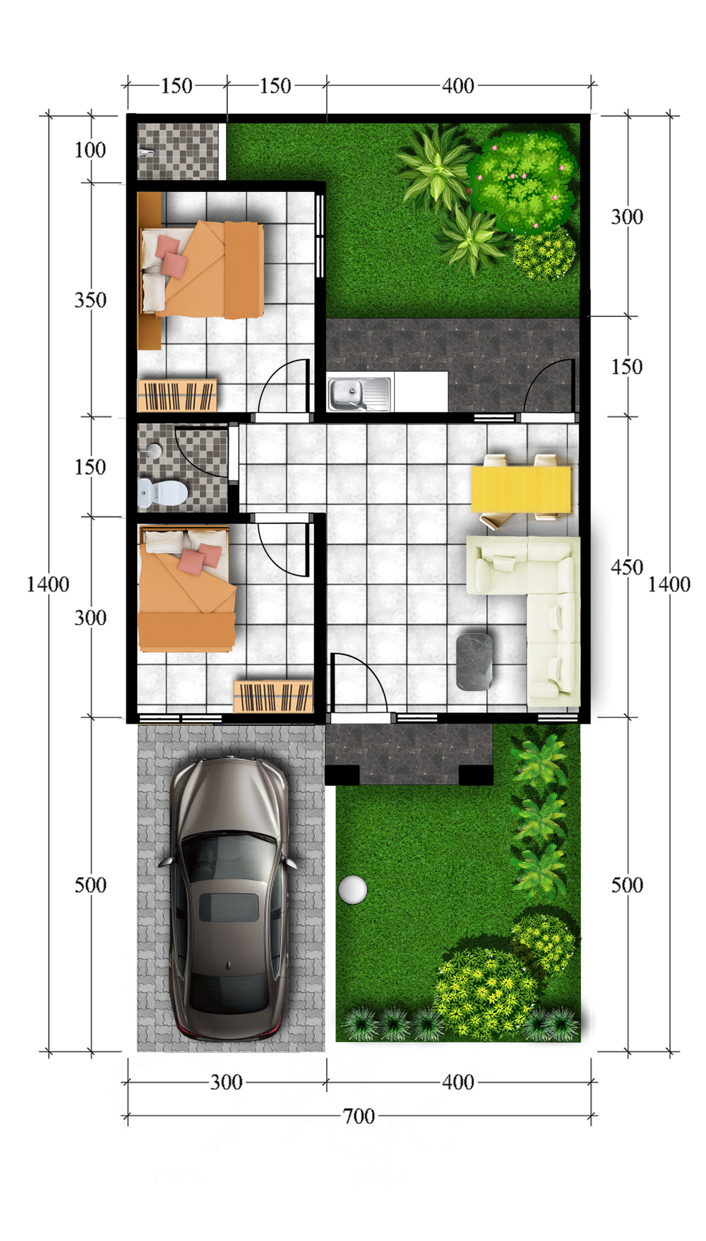 foto denah rumah tipe B perumahan Ambara Citra