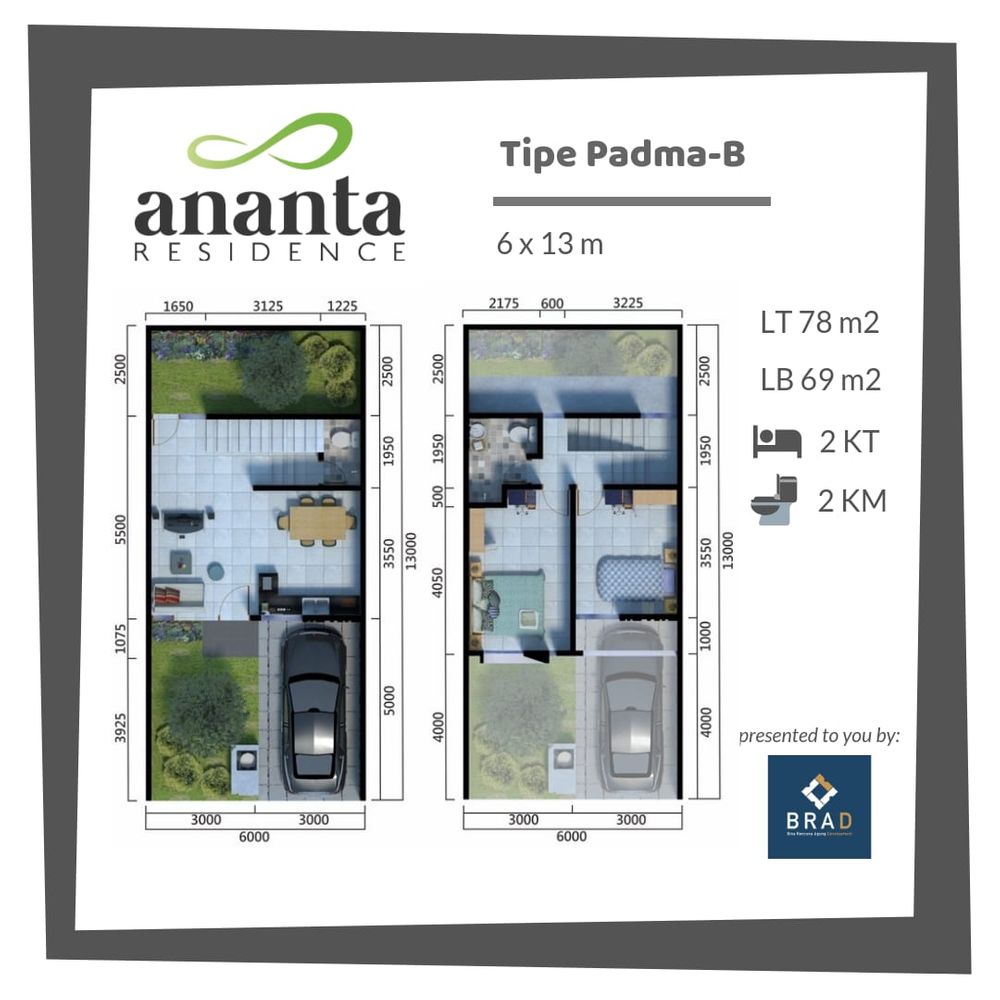 foto denah rumah tipe Padma-B perumahan Perumahan Buana Gardenia
