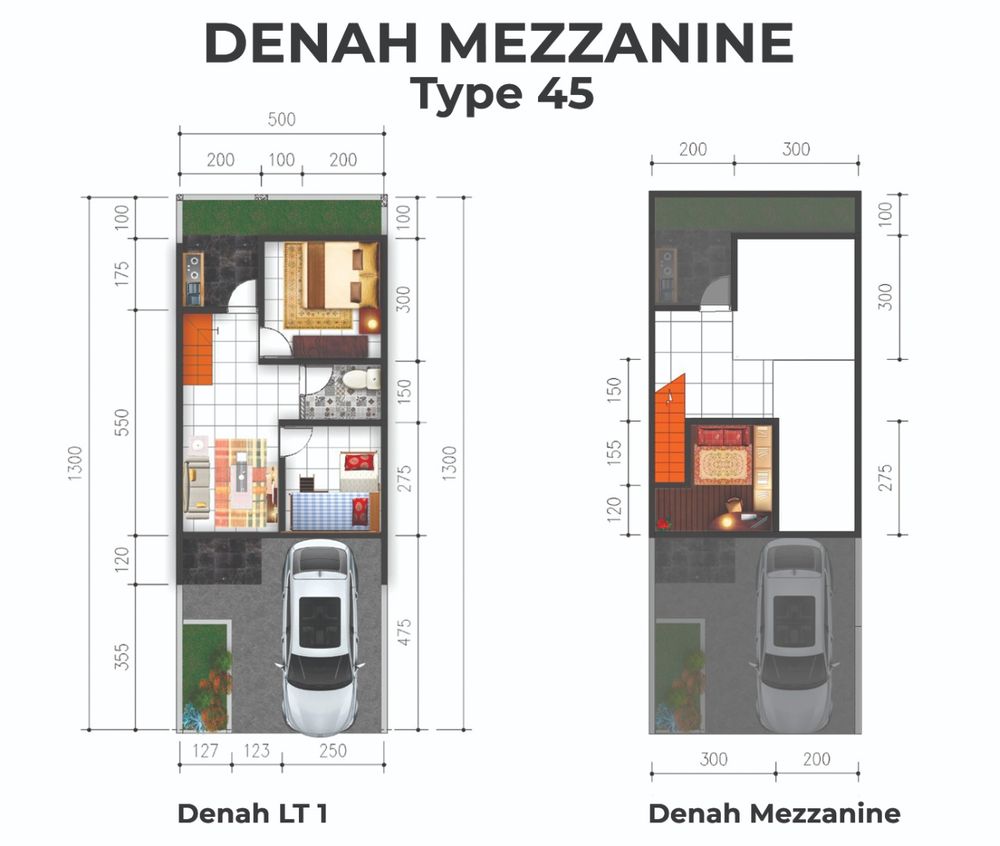 foto denah rumah tipe MEZZANIN perumahan BAMBOO PRIME RESIDENCE
