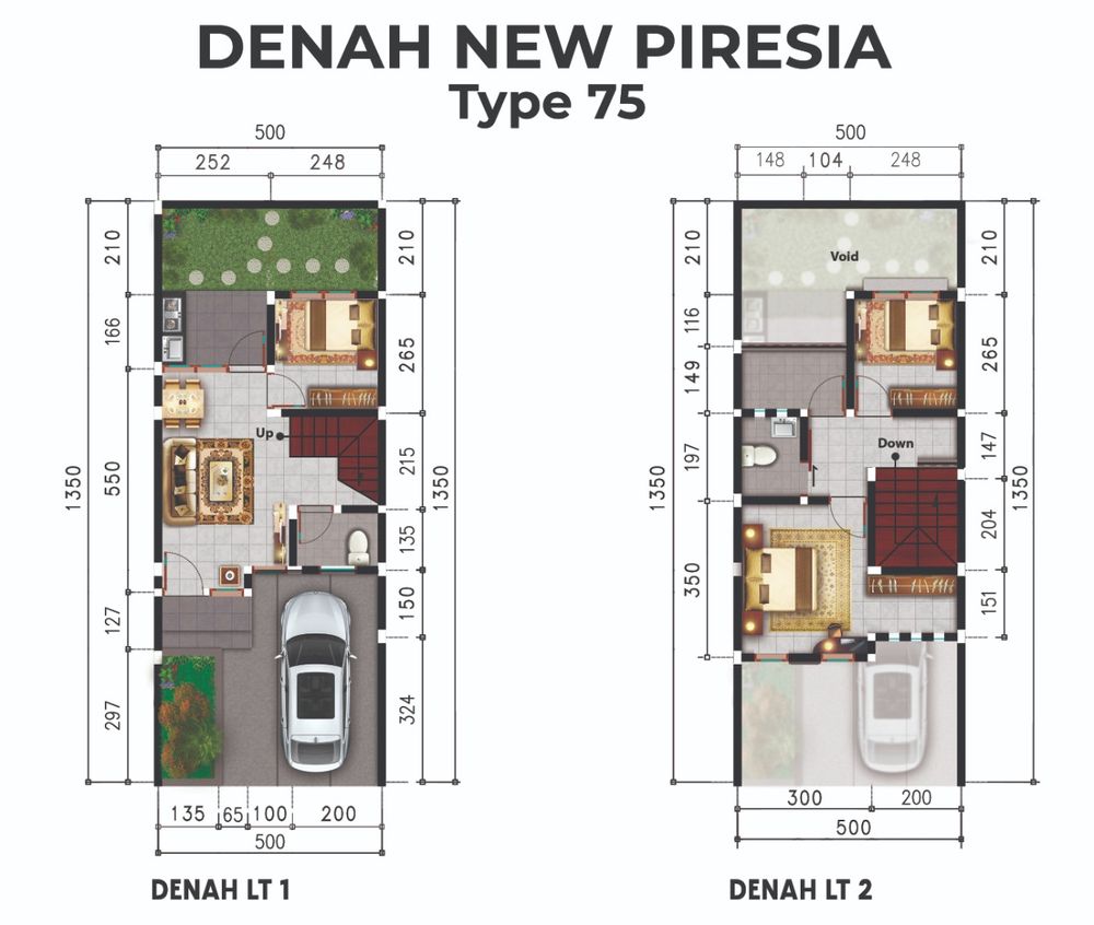 foto denah rumah tipe New Piresia perumahan BAMBOO PRIME RESIDENCE
