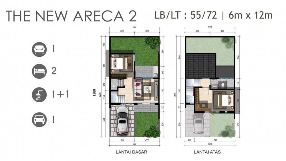 foto denah rumah tipe LEBAR 6 BLOK D.02 perumahan CitraLand Cibubur