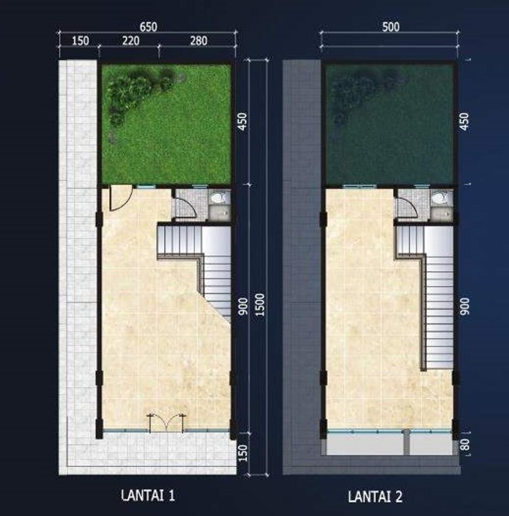 foto denah rumah tipe LEBAR 6.5 BLOK RAV2.03 perumahan CitraLand Cibubur