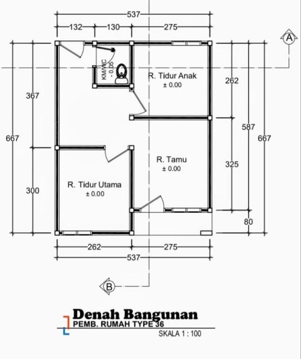 foto denah rumah tipe 36 perumahan VILLA INDAH TAHOA 2