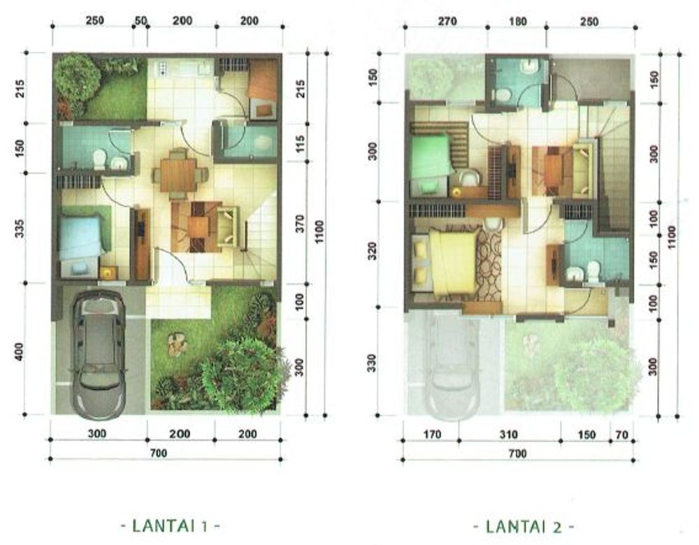 foto denah rumah tipe Delissea perumahan Cluster Kiara Payung Barat Residence, Puri Beta