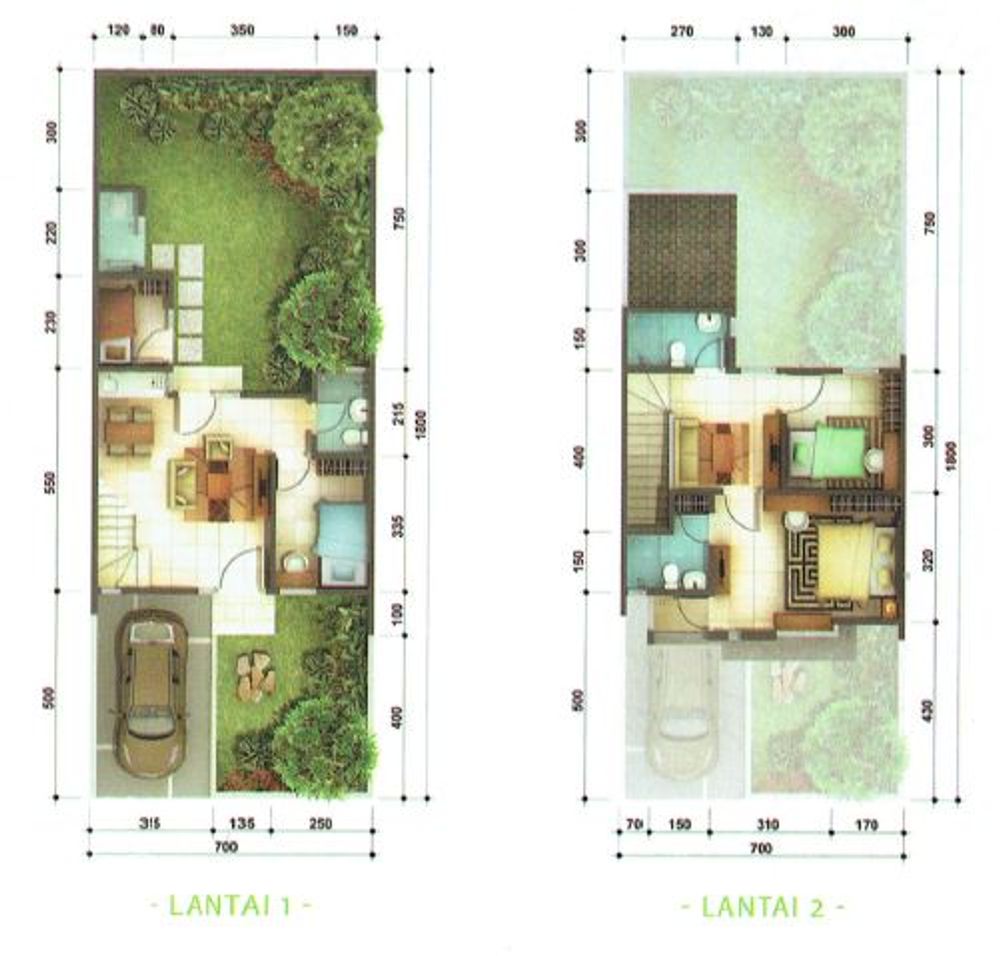 foto denah rumah tipe Calladium perumahan Cluster Kiara Payung Barat Residence, Puri Beta