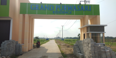 foto gerbang perumahan Grand Purwasari Residence