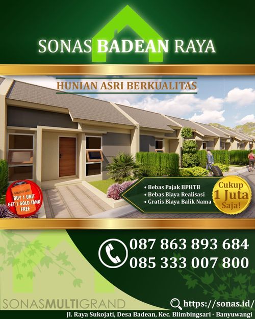 foto tampak rumah tipe Subsidi perumahan Sonas Badean Raya