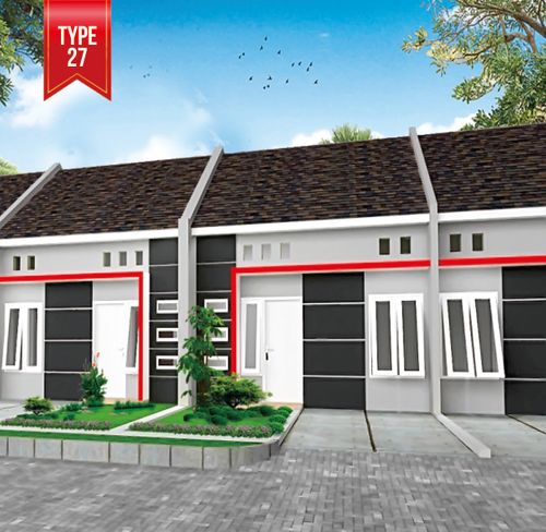 foto tampak rumah tipe 27/60 perumahan Planet Green Tiara I