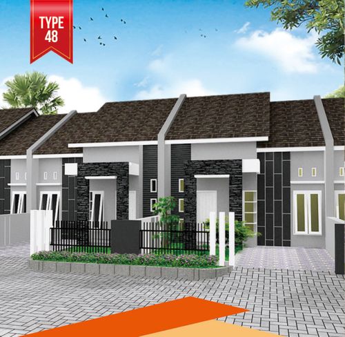 foto tampak rumah tipe 48/105 perumahan Planet Green Tiara I