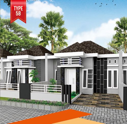 foto tampak rumah tipe 58/120 perumahan Planet Green Tiara I