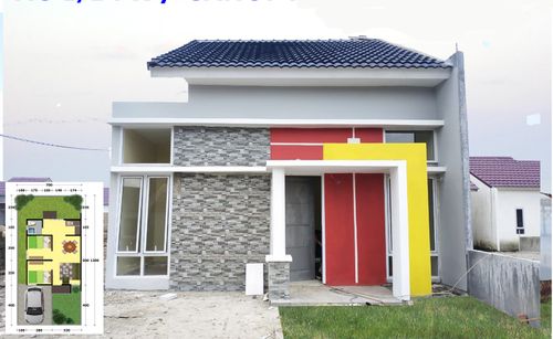 foto tampak rumah tipe 40 perumahan Barangaroo Kirana Home's
