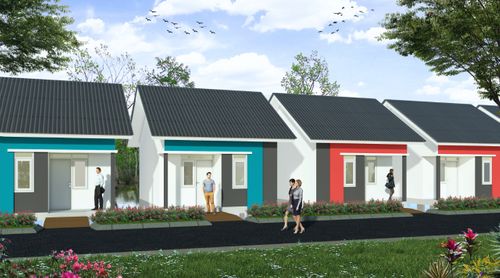 foto tampak rumah tipe RST.36 perumahan Perumnas Permata Regency 