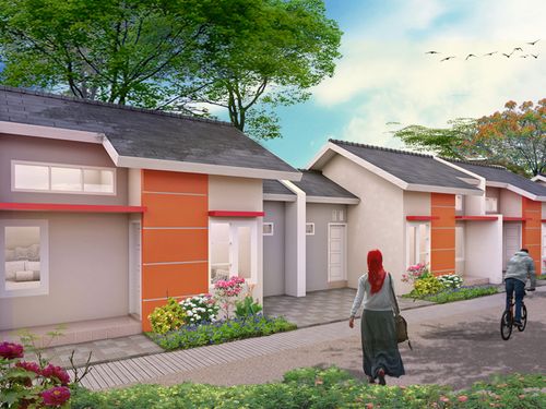 foto tampak rumah tipe 36 perumahan Rejomulyo Residence