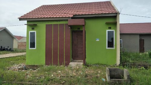 foto tampak rumah tipe 36 perumahan Green 7 meritai