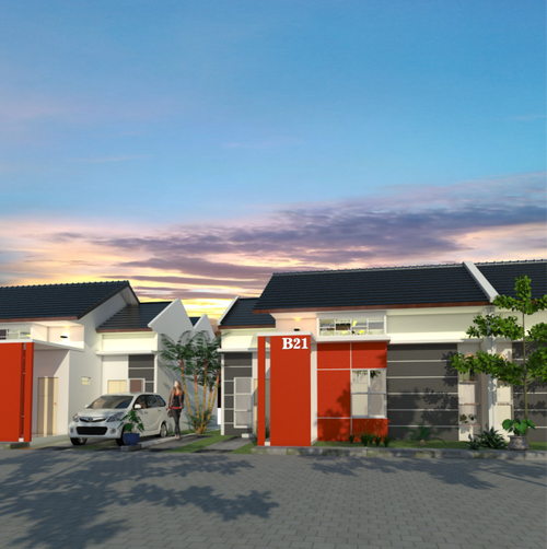 foto tampak rumah tipe Rose perumahan Bumi Raya