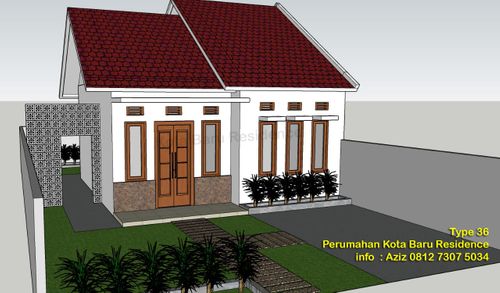 foto tampak rumah tipe 38 perumahan KOTA BARU RESIDENCE