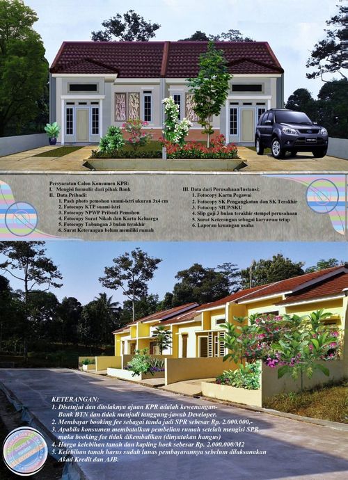 foto tampak rumah tipe Komersil 36/72 perumahan PERUMAHAN KORPRI BUMI TEGAR BERIMAN