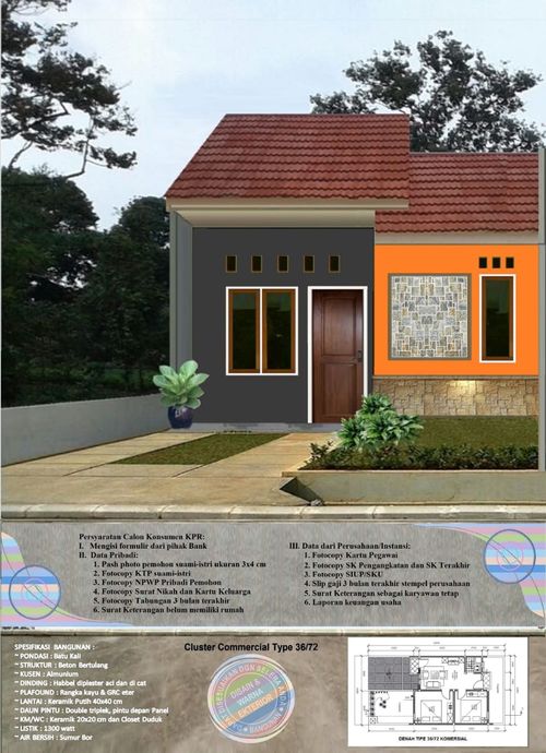 foto tampak rumah tipe Komersil 30/60 Hook perumahan PERUMAHAN KORPRI BUMI TEGAR BERIMAN