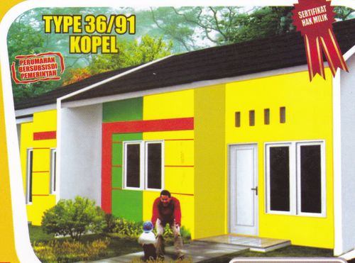 foto tampak rumah tipe 36 perumahan PURI HINAI MEDITERANIA