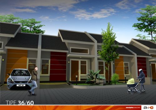 foto tampak rumah tipe Kencana 36 perumahan GREEN HILLS