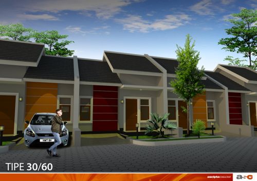 foto tampak rumah tipe Cendana 30 perumahan GREEN HILLS