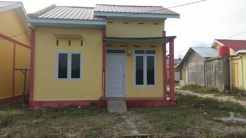 foto tampak rumah tipe 45 perumahan GARDENIA BALAI RAJA