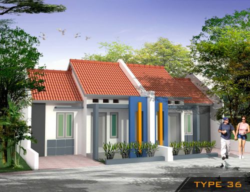 foto tampak rumah tipe 36/70 perumahan Griya Pogalan Asri