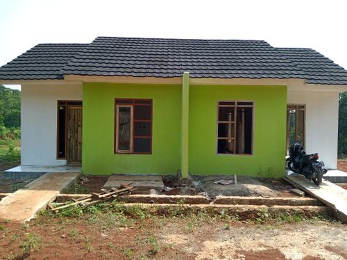 foto tampak rumah tipe Bugenville perumahan Imah Cijoged