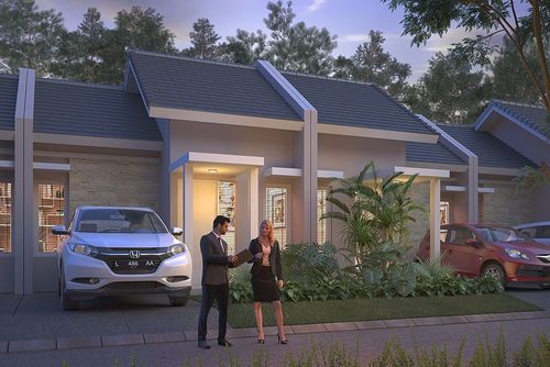 foto tampak rumah tipe 23 perumahan Grand Puri Bunga Nirwana