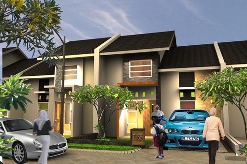 foto tampak rumah tipe 55 perumahan SAMBIREJO PARK