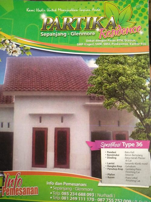 foto tampak rumah tipe subsidi perumahan Partika Residence