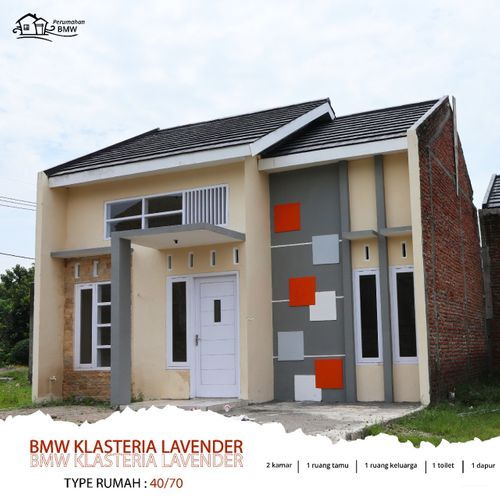 foto tampak rumah tipe 40 perumahan BMW Klasteria Lavender