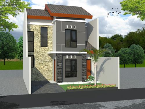 foto tampak rumah tipe 60-70 (2Lt) perumahan NUSANTARA JAYA BERKAH 3