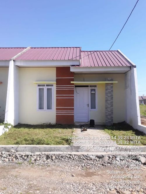 foto tampak rumah tipe CLUSTER CEMARA perumahan ZARINDAH GARDEN PATTALASSANG