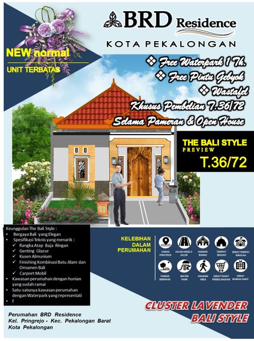 foto tampak rumah tipe Lavender Blok J3-8 dan J4-2 perumahan BRD RESIDENCE 